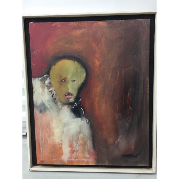 Vtg Abraham Ramirez Painting "Ghost", Oil On Canvas Signed 1972 Acapulco, Mexico - Picture 1 of 10